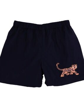 Shelton Shorts - Nantucket Navy w/ Blue Stork & Tiger Applique 6-12 mo